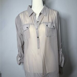 Kismet Light Gray Casual Button Down Shirt